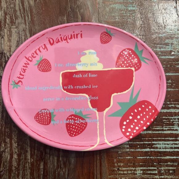 Precidio Mixed Drink Recipe Snack Plate Set of 4 Plates Trinket Trays Home Decor - Picture 4 of 7